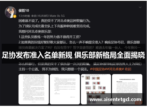 足协发布准入名单新规 俱乐部新格局全面揭晓